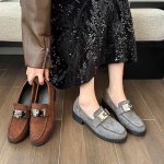 画像3: Women's Metal hardware heeled loafers pumps　メタル金具ヒールローファーパンプス シューズ  (3)