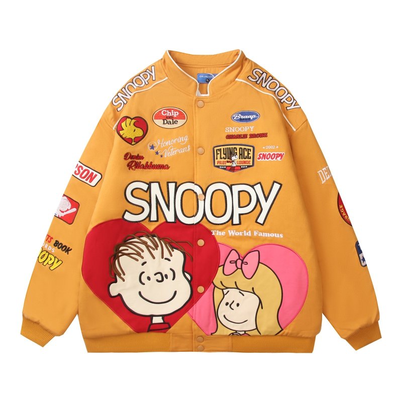 画像2: Unisex  Snoopy & Family Embroidered Jacket Coat　ユニセックス 男女兼用 スヌーピー＆ファミリー刺繍ジャケットコート (2)