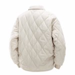 画像3:  Unisex Quilted down jacket coat  ユニセックス 男女兼用 キルティングロゴダウンジャケット 防寒 (3)
