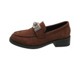 画像2: Women's Metal hardware heeled loafers pumps　メタル金具ヒールローファーパンプス シューズ  (2)