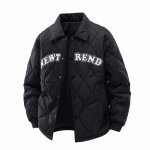 画像1:  Unisex Quilted down jacket coat  ユニセックス 男女兼用 キルティングロゴダウンジャケット 防寒 (1)