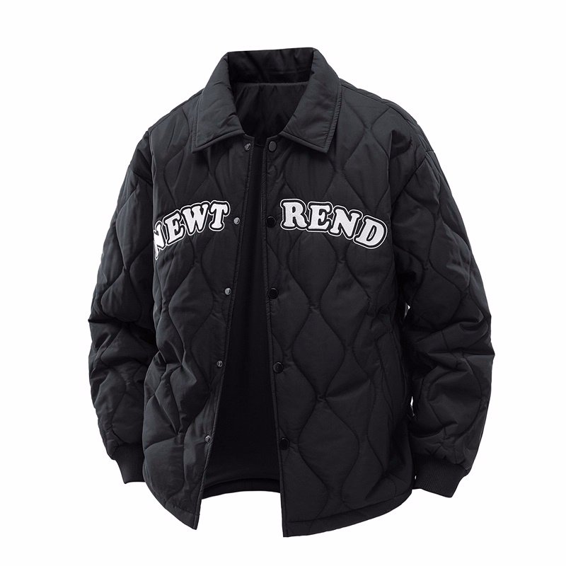 画像1:  Unisex Quilted down jacket coat  ユニセックス 男女兼用 キルティングロゴダウンジャケット 防寒 (1)