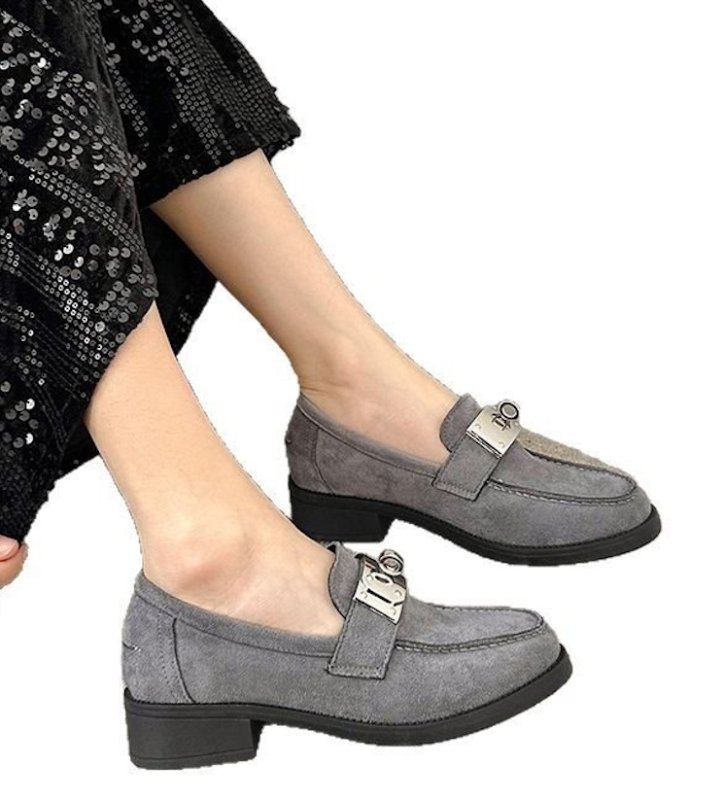 画像4: Women's Metal hardware heeled loafers pumps　メタル金具ヒールローファーパンプス シューズ  (4)