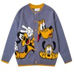 画像1: Unisex Goofy Pluto Round Neck Cardigan Jacket　グーフィー・プルートラウンドネック編み込み カーディガンジャケット (1)