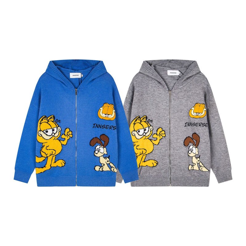 画像5: Unisex Felix the Cat knitted zip-up hooded cardigan jacket　フィリックス・ザ・キャット編み込み ジップアップフード フーディカーディガンジャケット (5)