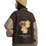 画像3: Puzzle baseball jackets baseball uniform jacket blouson ユニセックス 男女兼用 パズル ベースボール 刺繍 スタジアムジャンパー スタジャン ジャケットブルゾン (3)