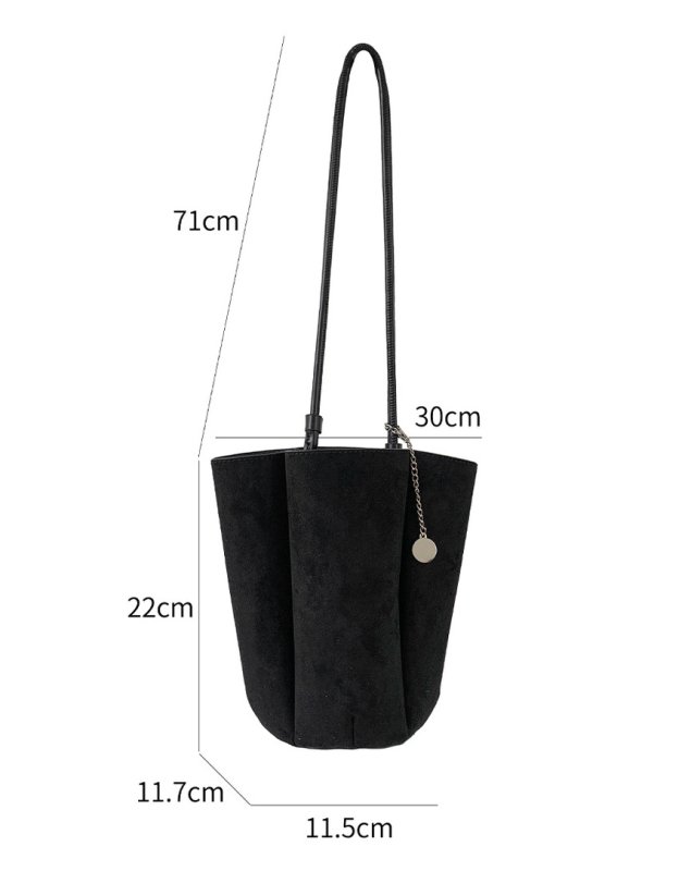 画像11: Suede bucket shoulder tote bag　 バケットスエード調ショルダートートバッグ (11)