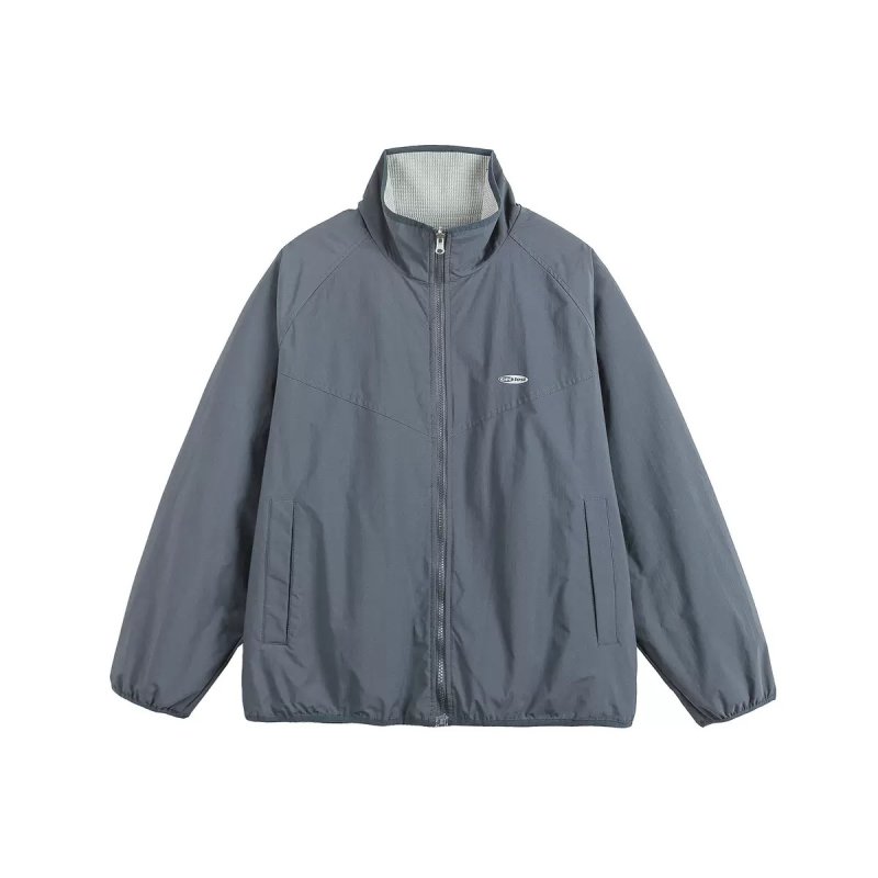 画像3: Reversible colorblock zip-up jacket　 ユニセックス男女兼用リバーシブルカラーブロックジップアップジャケットブルゾン (3)