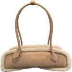 画像1:  Frost plush fur piping horizontal simple suede shoulder suede tote bag　フロストプラッシュファーパイピング横長シンプルスウェードショルダートートバッグ (1)
