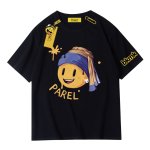 画像2: Unisex Girl with a Pearl Earring x Smile Tshirts  ユニセックス 男女兼用  真珠の耳飾りの少女×スマイル Tシャツ (2)