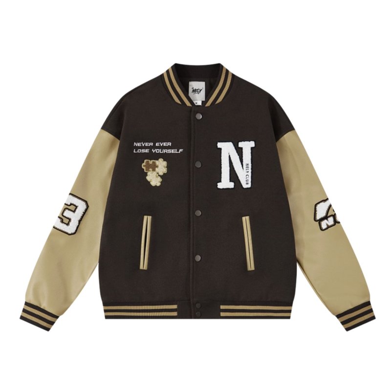 画像2: Puzzle baseball jackets baseball uniform jacket blouson ユニセックス 男女兼用 パズル ベースボール 刺繍 スタジアムジャンパー スタジャン ジャケットブルゾン (2)