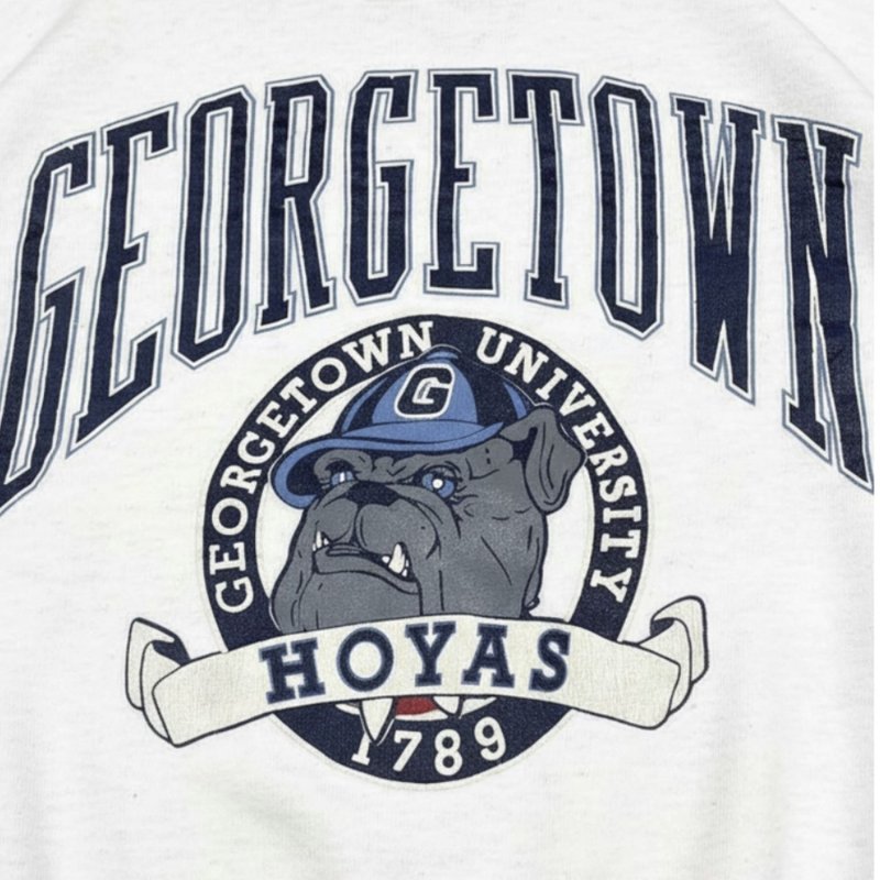 画像2: Vintage Georgetown Hoyas bulldog  round neck Sweatshirt 古着風 ヴィンテージ風 ユニセックス男女兼用ジョージタウン・ホヤス ブルドッグスウェット トレーナー (2)