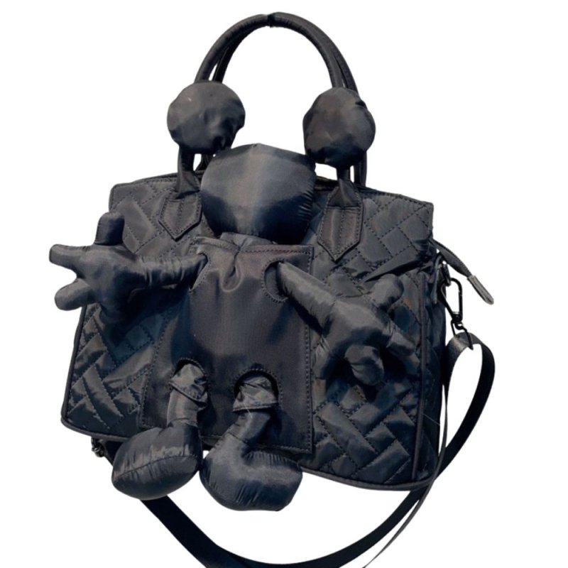 画像1: Mickey Mouse Plush Quilted Tote Shoulder Crossbody Bag　ミッキーマウスぬいぐるみキルティングショルダートートバッグ (1)