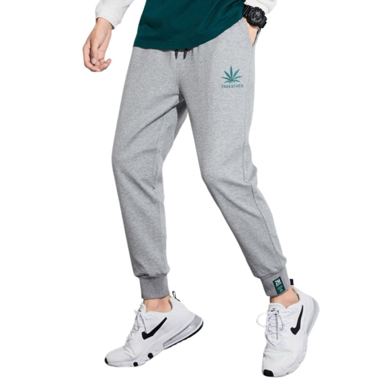 画像1: Men's men and women hemp leaf sports trousers casual pants Sweat pants　ユニセックスヘンプリーフ刺繍パンツ男女兼用スウェットパンツ　ジョガーパンツ (1)
