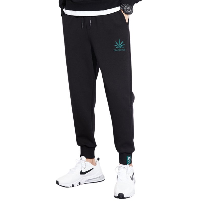 画像2: Men's men and women hemp leaf sports trousers casual pants Sweat pants　ユニセックスヘンプリーフ刺繍パンツ男女兼用スウェットパンツ　ジョガーパンツ (2)