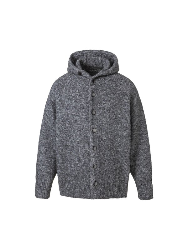画像1: Unisex Hooded knit cardigan jacket ユニセックス 男女兼用 フード付き ニットカーディガンジャケット (1)