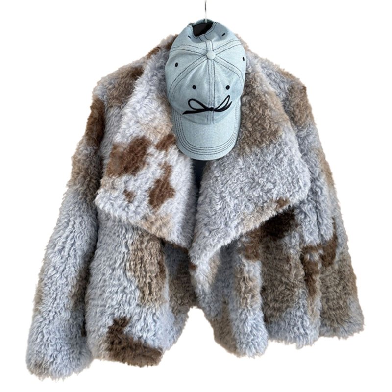 画像3: Mix Color Lamb wool Short Winter Coat ラム ウール ショート丈 冬用 コート  (3)