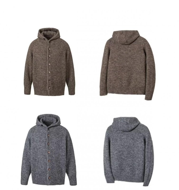 画像5: Unisex Hooded knit cardigan jacket ユニセックス 男女兼用 フード付き ニットカーディガンジャケット (5)