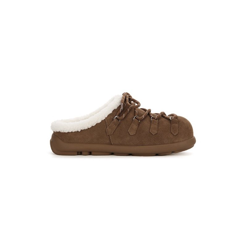 画像3: Thick-soled lambswool half slipper sandals　厚底プラットホームラムウールハーフスリッパサンダルパンプスシューズ (3)