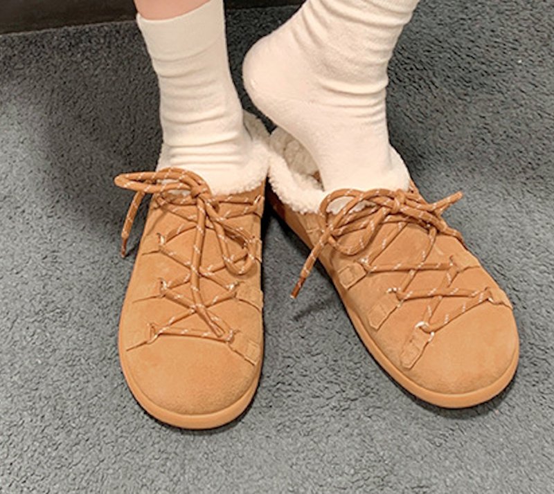 画像5: Thick-soled lambswool half slipper sandals　厚底プラットホームラムウールハーフスリッパサンダルパンプスシューズ (5)