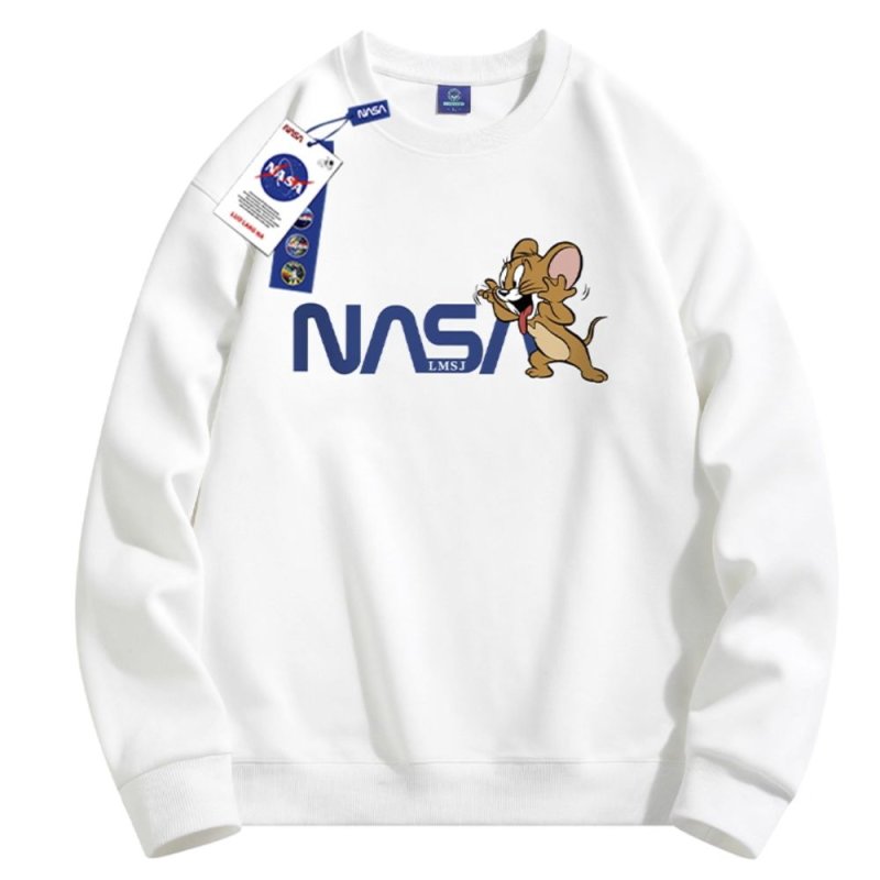 画像1: Unisex Tom and Jerry Jerry x Nasa print Sweat shirts ユニセックス 男女兼用トムとジェリージェリー×ナサ プリント スウェット トレーナー (1)