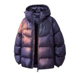 画像4: Shiny hooded zip-up down jacket coat blouson ユニセックス 男女兼用シャイニーフーディジップアップダウンコートブルゾン (4)