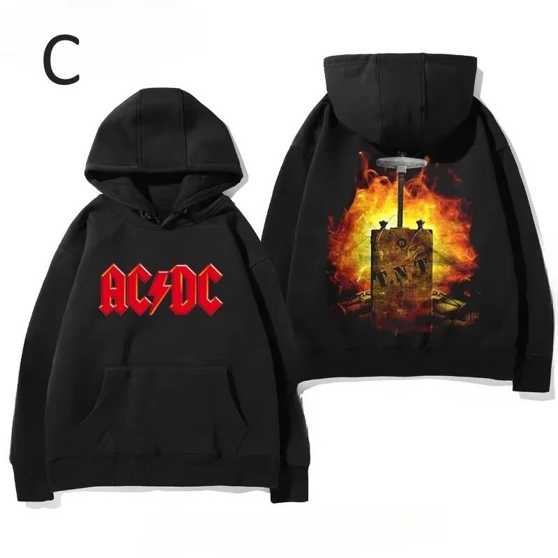 画像4: ACDC Rock Band Print  Long sleeves Hoodie 　ACDCロックバンド プリントフーディ  パーカー  (4)