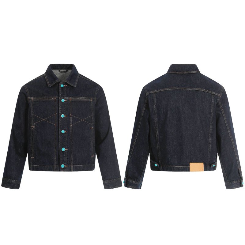 画像3: Turquoise button point denim jacket blouson ユニセックス 男女兼用ターコイズボタンポイントデニムGジャンジャケット ブルゾン (3)