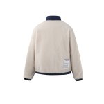 画像4: Lambswool stand collar zip-up jacket coat Jacket blouson ユニセックス 男女兼用ラムウール  スタンドカラージャケットコートブルゾン (4)