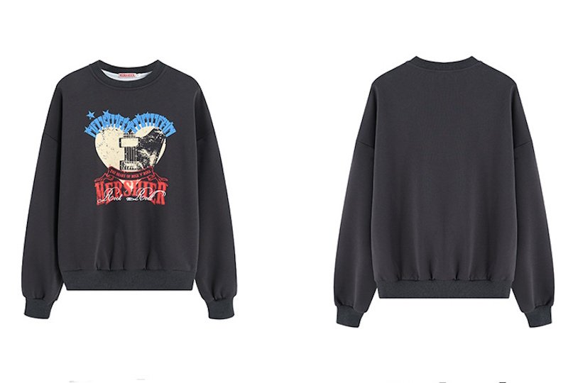 画像6: HERSHIER letter logo round neck Sweatshirt  ユニセックス男女兼用HERSHIERレターロゴラウンドネックスウェットスウェット (6)