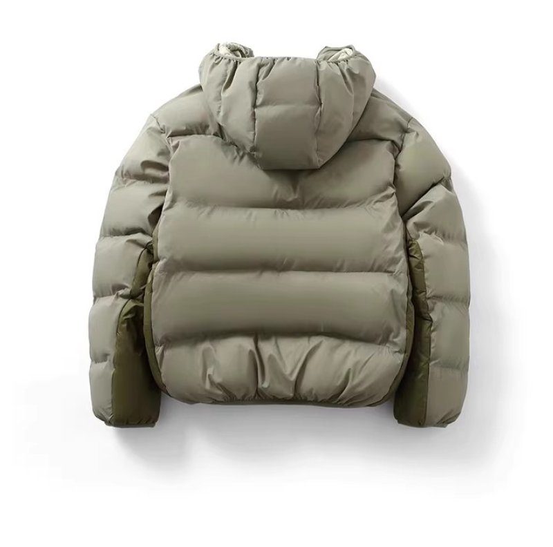 画像5: Warm Fluffy Hat with Padded Down Jacket coat blouson ユニセックス 男女兼用ふわふわフーディフードジップアップダウンコートブルゾン (5)