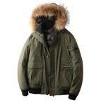 画像1:   Men's Cattle goods raccoon&  duck down jacket coat  リアルラクーンファー付きダウンフライトジャケット　コート (1)