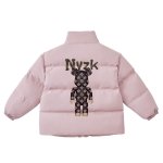 画像2: Back print Monogram Bear brick Down jacket blouson Stand Collar ユニセックス 男女兼用 モノグラム ベアブリック ダウンジャケット ジャンパー バックプリント 背面プリント (2)