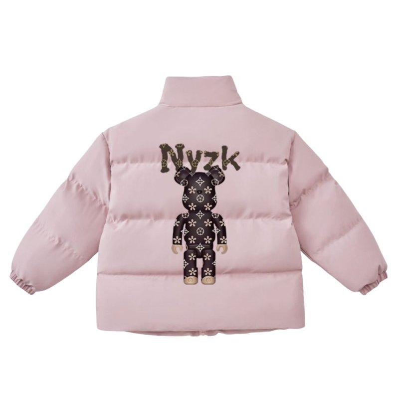 画像2: Back print Monogram Bear brick Down jacket blouson Stand Collar ユニセックス 男女兼用 モノグラム ベアブリック ダウンジャケット ジャンパー バックプリント 背面プリント (2)