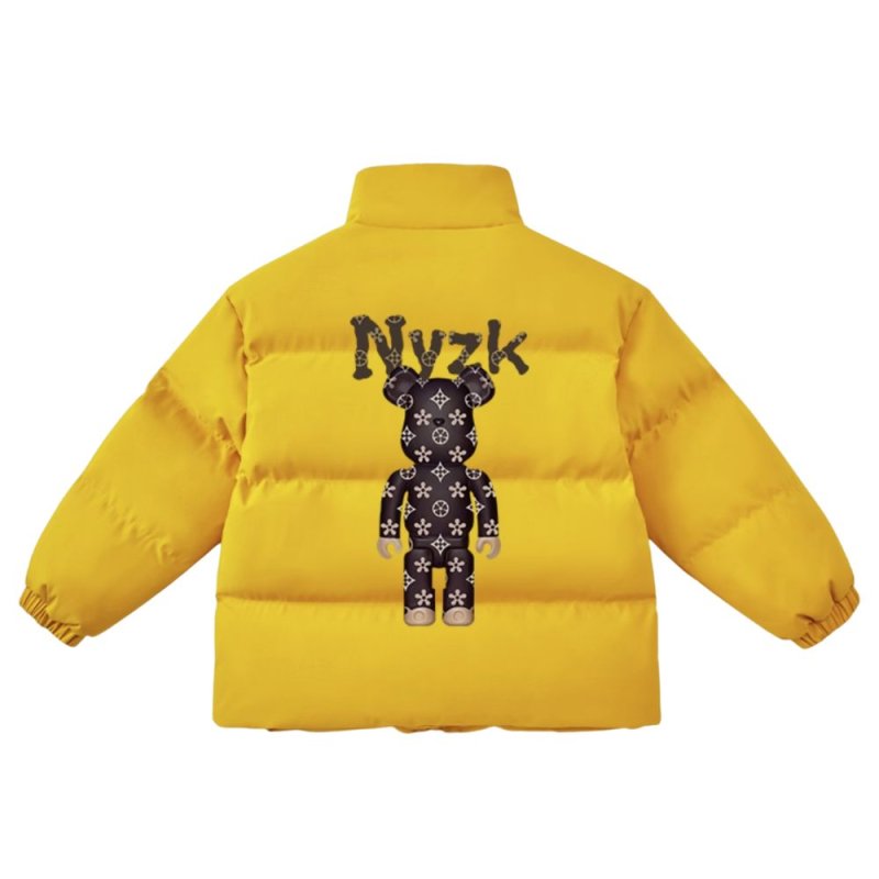 画像4: Back print Monogram Bear brick Down jacket blouson Stand Collar ユニセックス 男女兼用 モノグラム ベアブリック ダウンジャケット ジャンパー バックプリント 背面プリント (4)