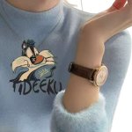 画像7: Women's Sylvester Cat Turtleneck Hi neck Ribbed knit Sweater pullover Looney Tunes シルベスター・キャット タートルネック ハイネック リブセータープルオーバー ルーニー・テューンズ  (7)