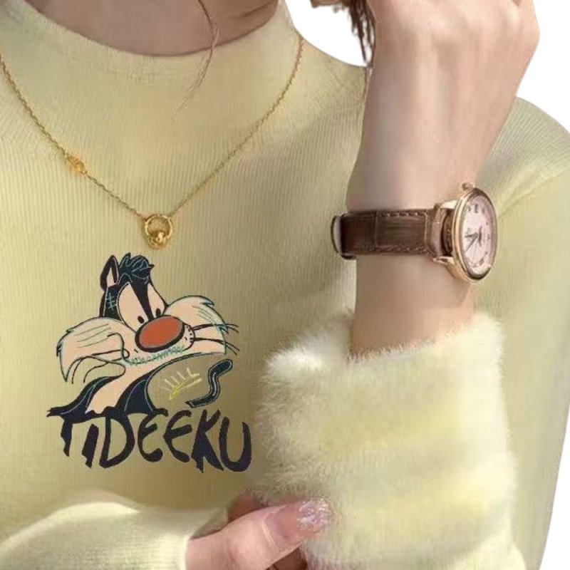 画像6: Women's Sylvester Cat Turtleneck Hi neck Ribbed knit Sweater pullover Looney Tunes シルベスター・キャット タートルネック ハイネック リブセータープルオーバー ルーニー・テューンズ  (6)