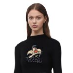 画像1: Women's Sylvester Cat Turtleneck Hi neck Ribbed knit Sweater pullover Looney Tunes シルベスター・キャット タートルネック ハイネック リブセータープルオーバー ルーニー・テューンズ  (1)