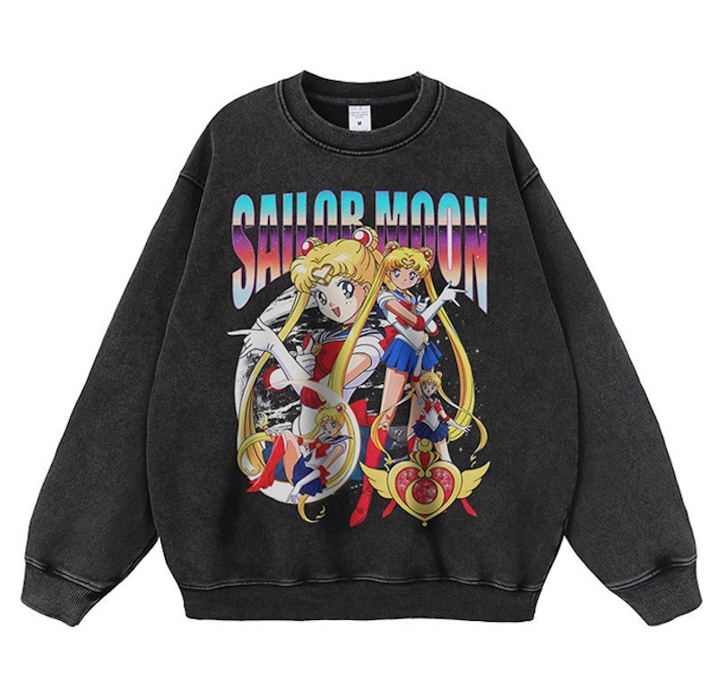 画像1: Vintage Style Sailor Moon  round neck Sweatshirt  ユニセックス男女兼用ヴィンテージスタイセーラームーンラウンドネックスウェット (1)