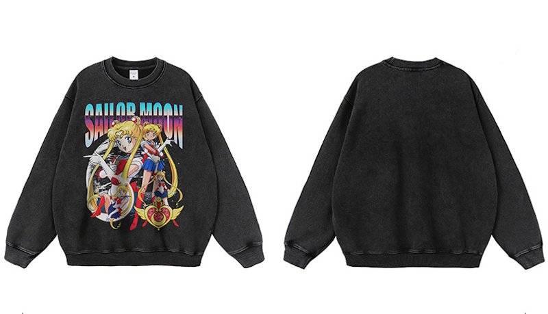 画像3: Vintage Style Sailor Moon  round neck Sweatshirt  ユニセックス男女兼用ヴィンテージスタイセーラームーンラウンドネックスウェット (3)