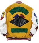 画像6: Emblem & Letter Logo Embroidered Retro Stand Collar Baseball Jacket Coat blouson ユニセックス 男女兼用 エンブレム＆レターロゴ刺繍レトロスタンドカラー スタジャン ジャケットブルゾン (6)