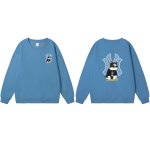 画像1: Unisex NY Hip Hop Cat Print Crew Neck SweatshirtSweat shirts ユニセックス 男女兼用NY×ヒップホップキャット猫プリント スウェット トレーナー (1)