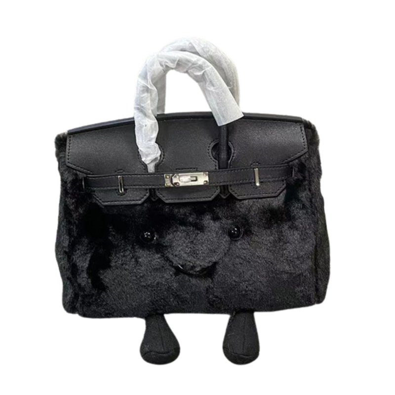 画像7: BK Smile Fur Tote Bag BK M スマイル ファー モコモコ トート ぬいぐるみ バッグ (7)