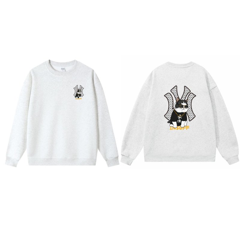 画像5: Unisex NY Hip Hop Cat Print Crew Neck SweatshirtSweat shirts ユニセックス 男女兼用NY×ヒップホップキャット猫プリント スウェット トレーナー (5)