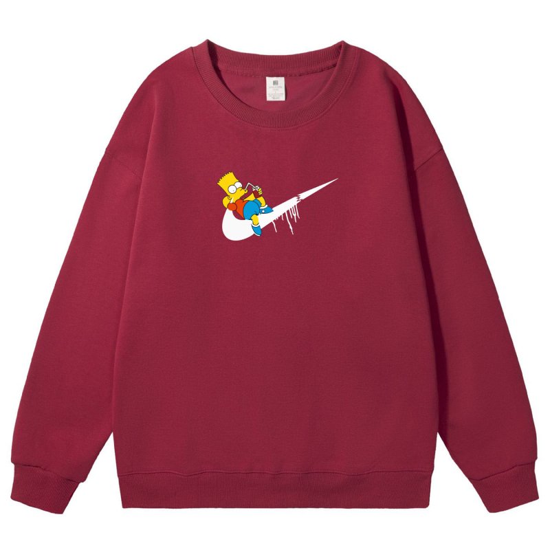 画像5: Unisex Broken Swash x Bart Simpson Crew Neck Sweat shirts ユニセックス 男女兼用ブロークンスウォッシュ×バートシンプソンプリント スウェット トレーナー (5)
