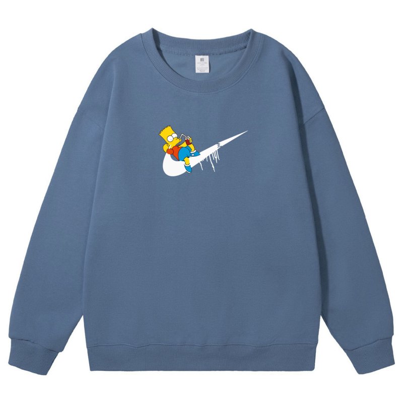 画像4: Unisex Broken Swash x Bart Simpson Crew Neck Sweat shirts ユニセックス 男女兼用ブロークンスウォッシュ×バートシンプソンプリント スウェット トレーナー (4)