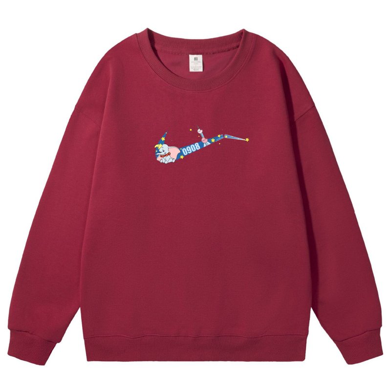 画像1: Unisex Broken Swoosh x Dumbo Crew Neck Sweat shirts ユニセックス 男女兼用ブロークンスウォッシュ×象のダンボプリント スウェット トレーナー (1)
