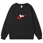 画像1: Unisex Broken Swoosh x Snoopy Crew Neck Sweat shirts ユニセックス 男女兼用ブロークンスウォッシュ×スヌーピープリント スウェット トレーナー (1)