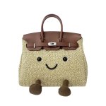 画像2: BK Smile Tote Bag BK M スマイル キャンバス モコモコ トート ぬいぐるみ バッグ (2)