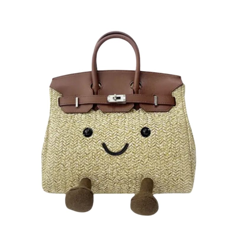 画像2: BK Smile Tote Bag BK M スマイル キャンバス モコモコ トート ぬいぐるみ バッグ (2)